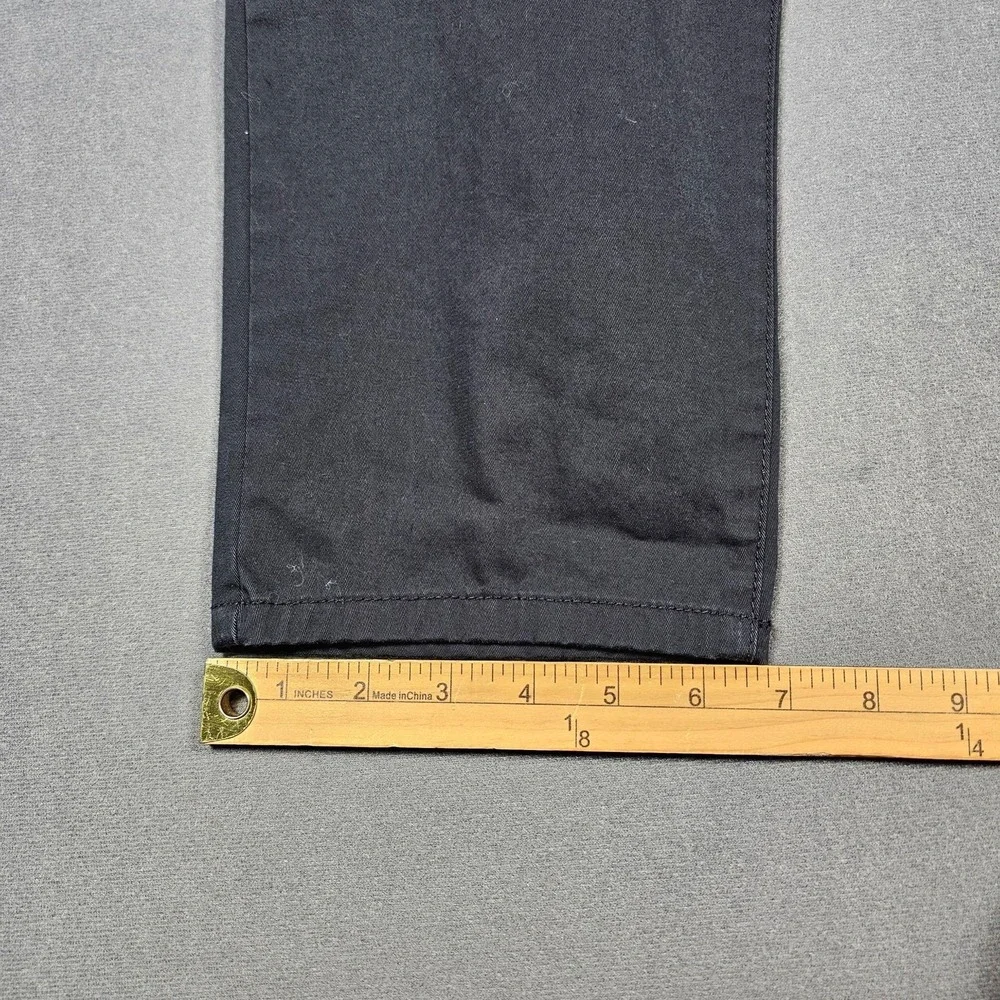 Under 5'10 Pants Mens 36x26 Black Premium Cotton Chino Stretch Casual Straight
